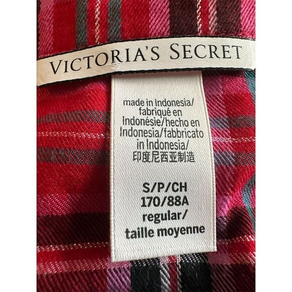 Victoria's Secret Women's Red Plaid Flannel Pajama Set Size S - Picture 5 of 9